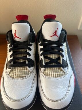 Nike Kids White Black Red Air Jordan Style Sneakers